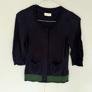 FIETS VOOR x ANTHROPOLOGIE Short Sleeve Embroidered Snap Button Cardigan